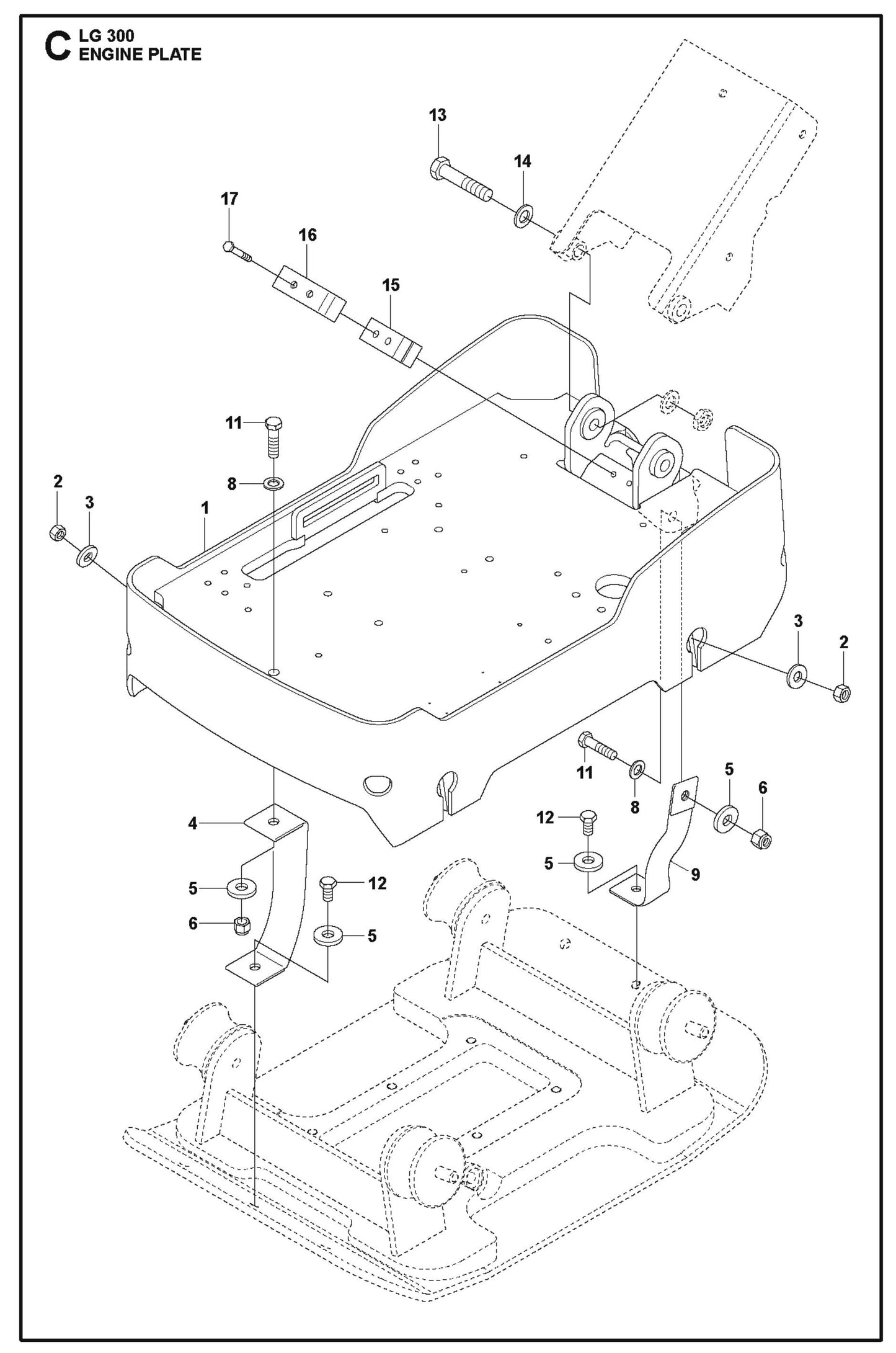 Engine Plate Parts For LG 300 Petrol By Husqvarna