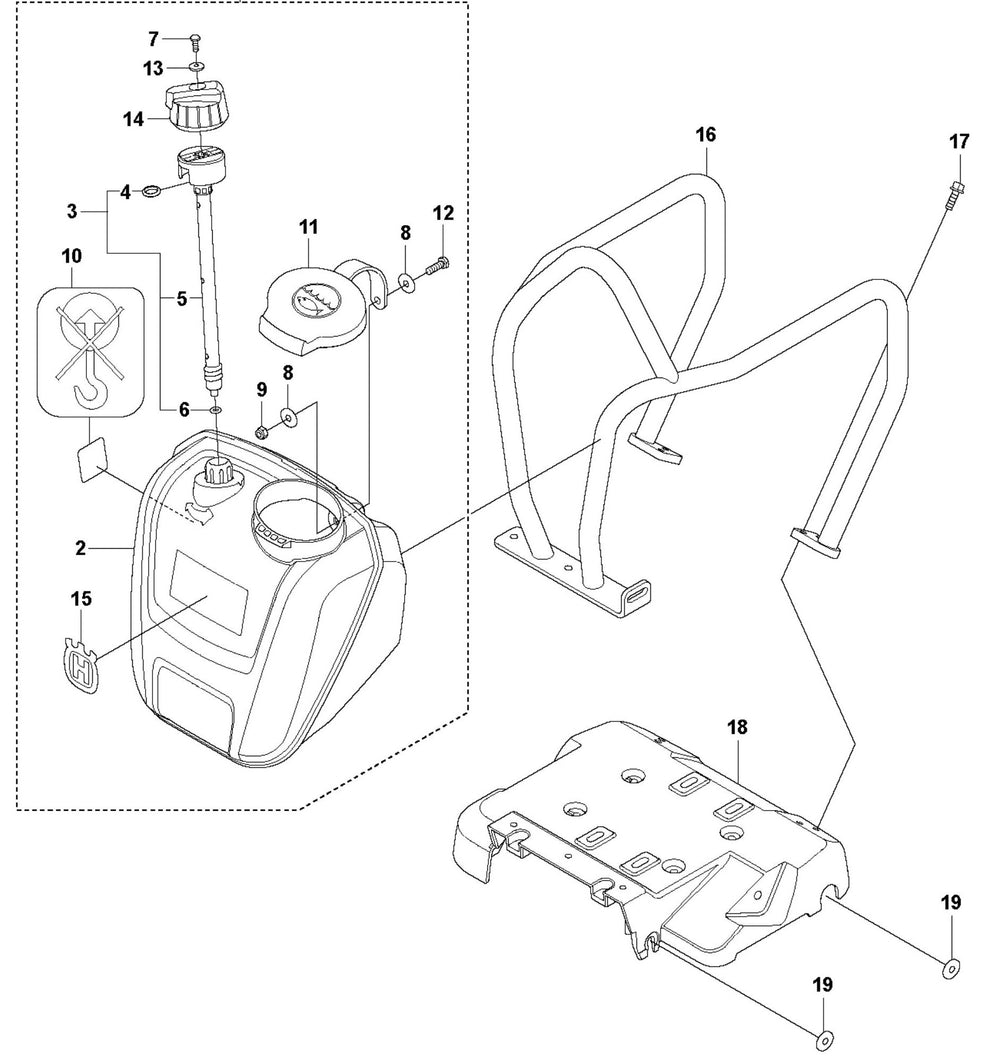 Engine Plate And Water Tank Assembly Parts For LF80 LAT By Husqvarna