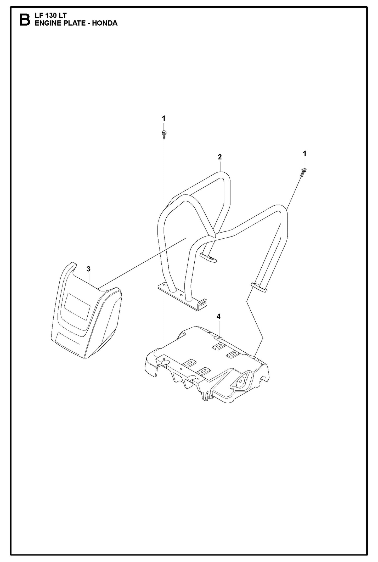 Engine Plate - Honda Parts For LF 130 LT Diesel By Husqvarna