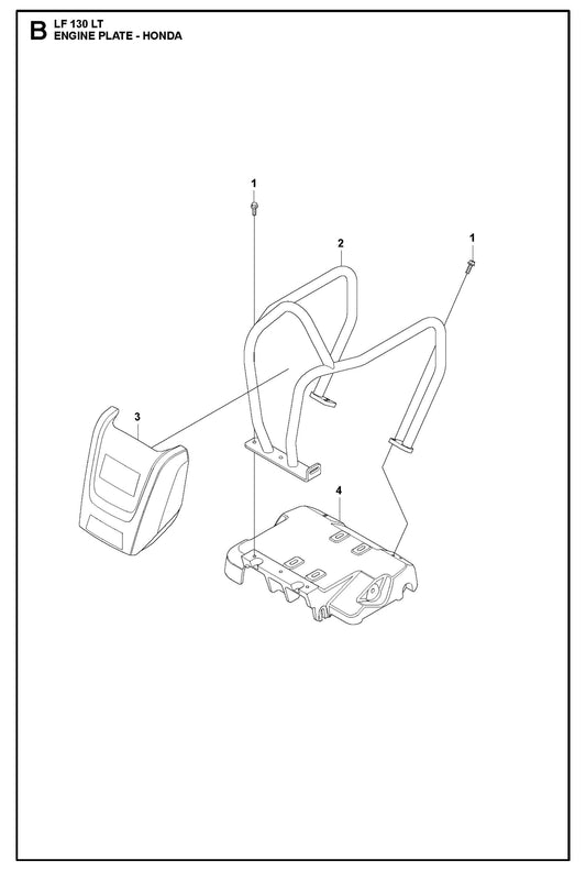 Engine Plate - Honda Parts For LF 130 LT Diesel By Husqvarna