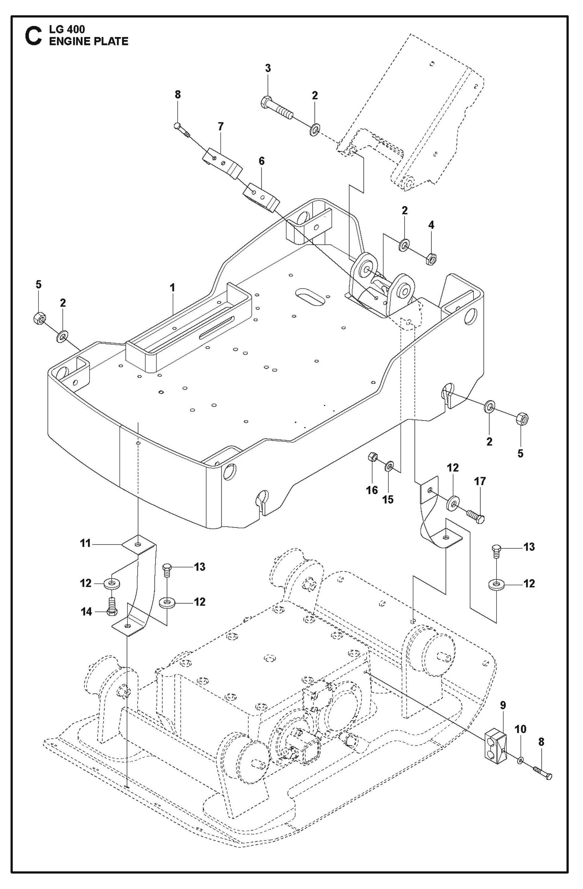 Engine Plate Parts For LG 400 Petrol By Husqvarna