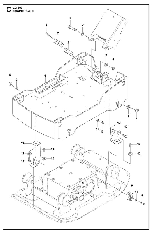 Engine Plate Parts For LG 400 Petrol By Husqvarna