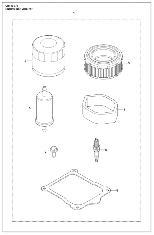 Engine Service Kit Fig (1) Parts For Ride On Trowel CRT 48 PS By Husqvarna