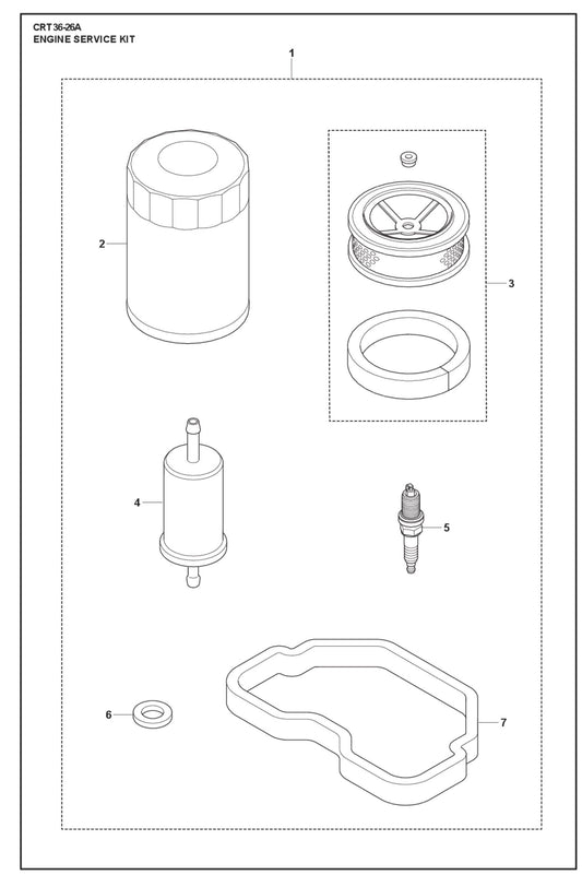 Engine Service Kit Parts For Ride On Trowel CRT 36 By Husqvarna