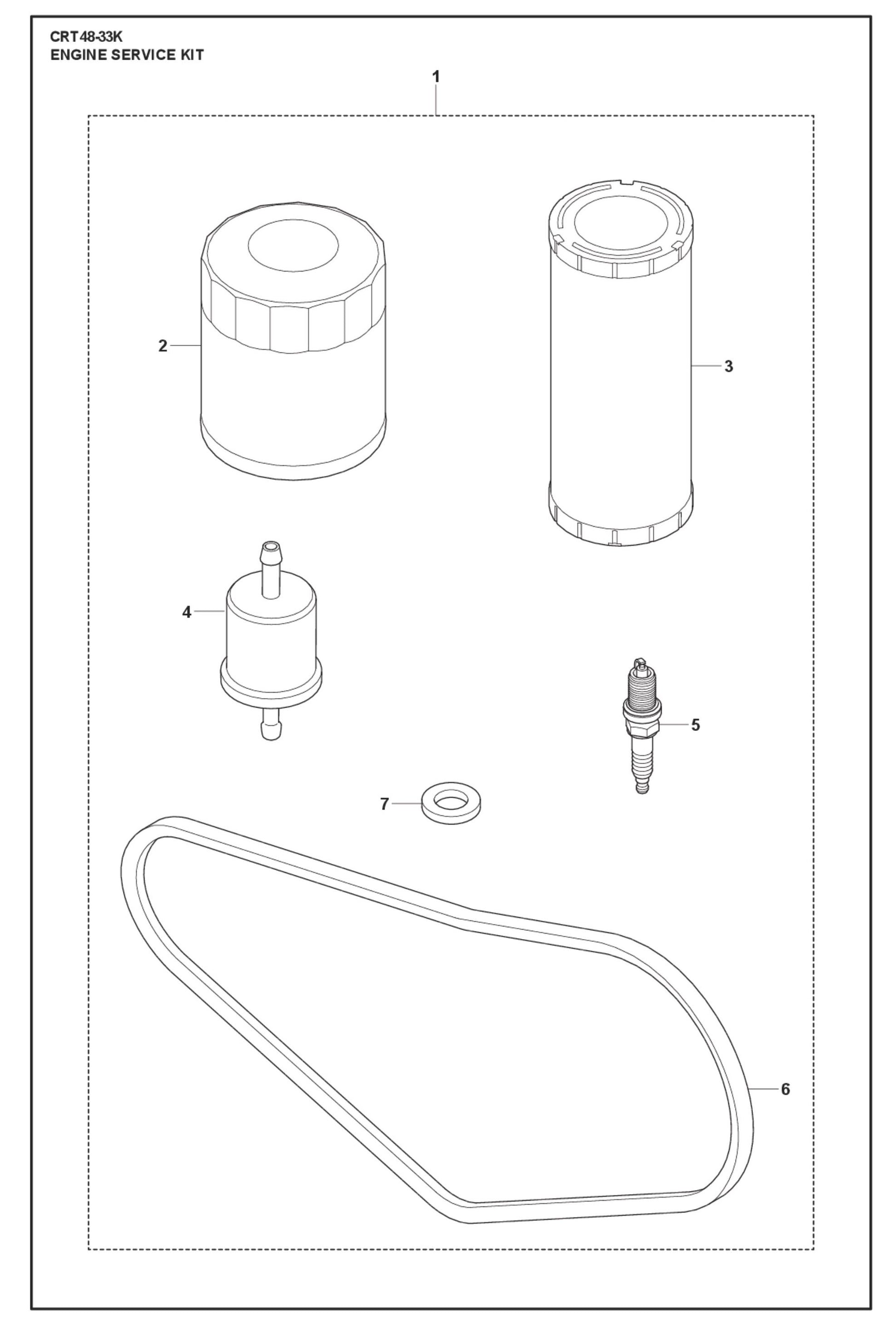 Engine Service Kit Fig (1) Parts For Ride On Trowel CRT 48 Petrol By Husqvarna