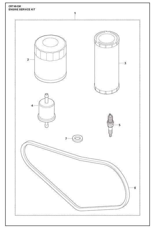 Engine Service Kit Fig (1) Parts For Ride On Trowel CRT 48 Petrol By Husqvarna