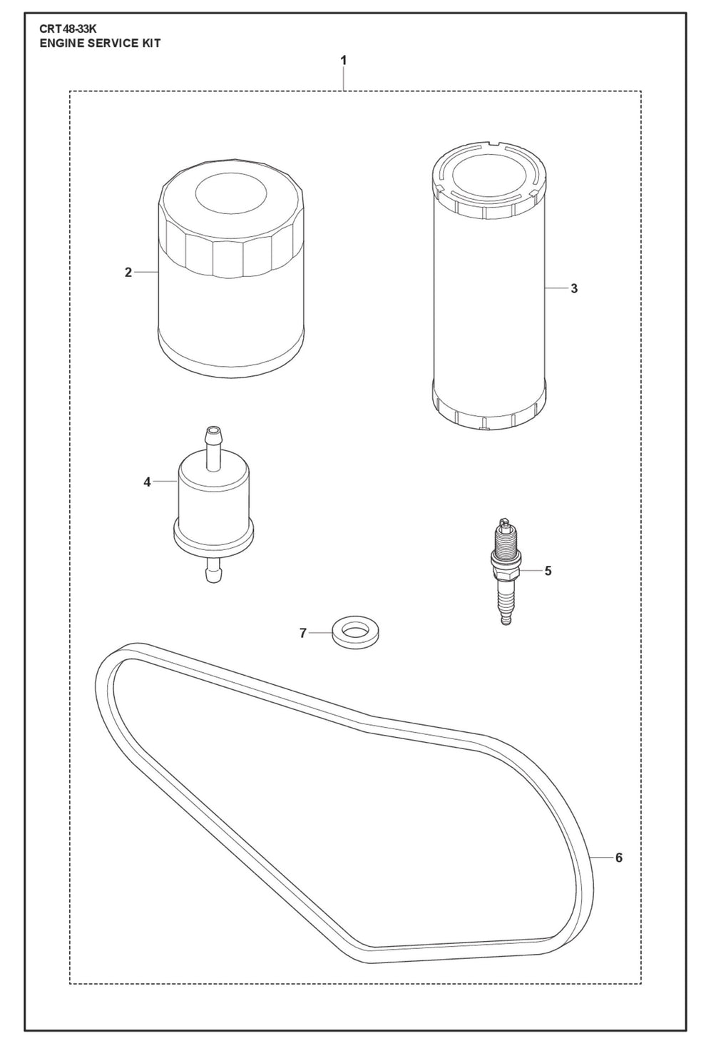 Engine Service Kit Fig (1) Parts For Ride On Trowel CRT 48 Petrol By Husqvarna