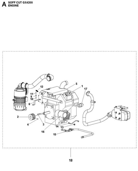 Engine Parts For Soff Cut GX4200 by Husqvarna