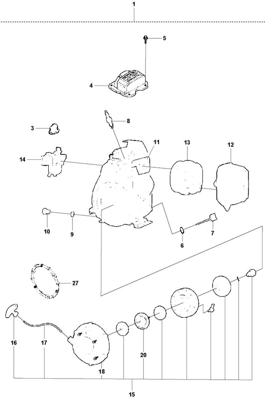Engine Honda GXR120 Assembly Parts For LT6005 Compaction Rammers By Husqvarna