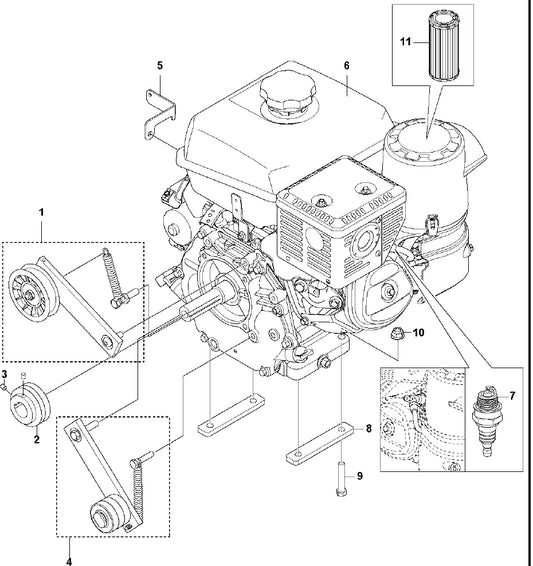 Engine Assembly Parts for Soff Cut 2000 Saw by Husqvarna
