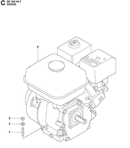 Engine Parts For BG 245 By Husqvarna