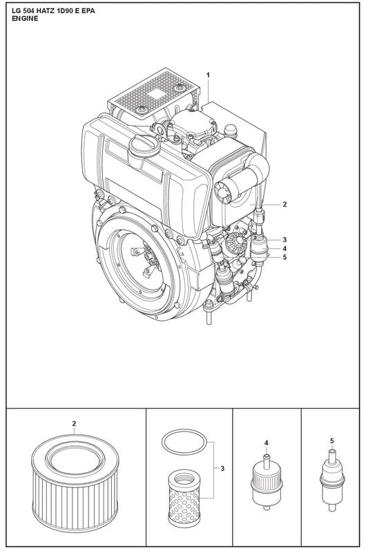 Engine Parts For LG 504 Reversible Plate Compactor By Husqvarna