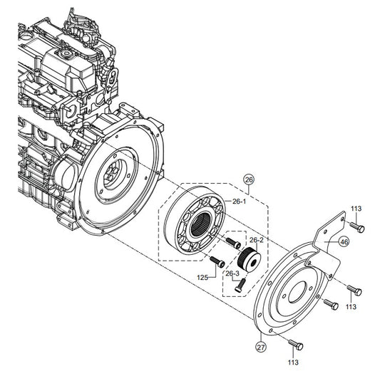 Engine Coupler Assembly Parts-RX 1575, RX 157533 YANMAR 3TNV80F DIESEL ENGINE