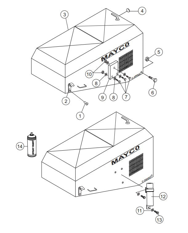 C30HDZ PUMP — Hood Assembly Parts By Multiquip