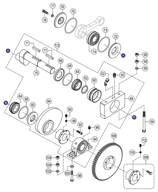 C30HDGA Pump Crankshaft Assembly Parts By Multiquip