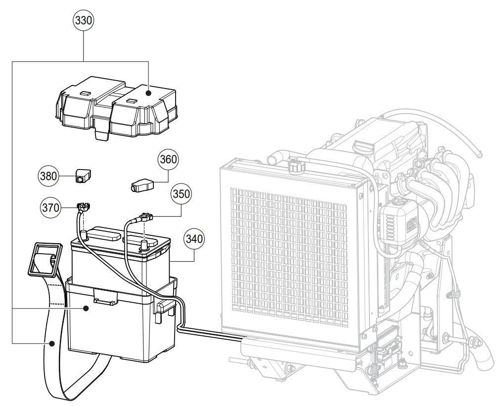 C30HDGA Pump Battery Assembly Parts By Multiquip