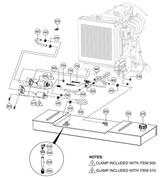 C30HDGA Pump Fuel Tank Assembly Parts By Multiquip