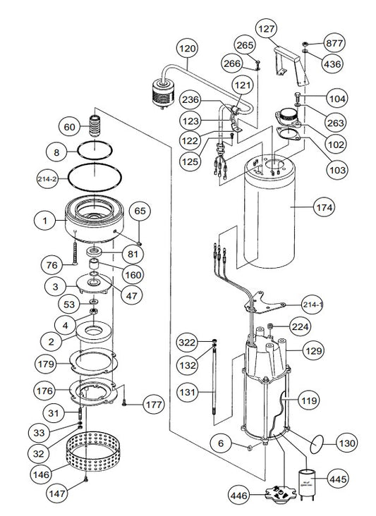 ST3020B1, ST3020BCUL Pump Assembly Parts
