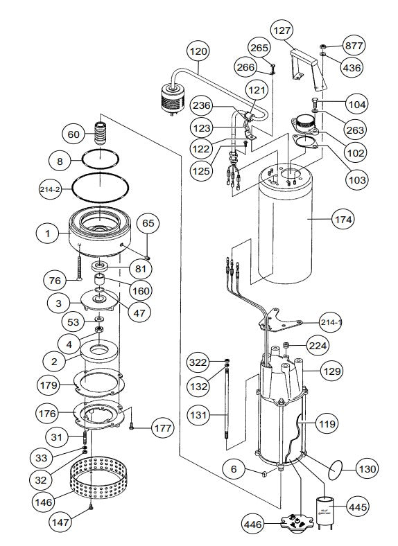 ST3020B1, ST3020BCUL Pump Assembly Parts