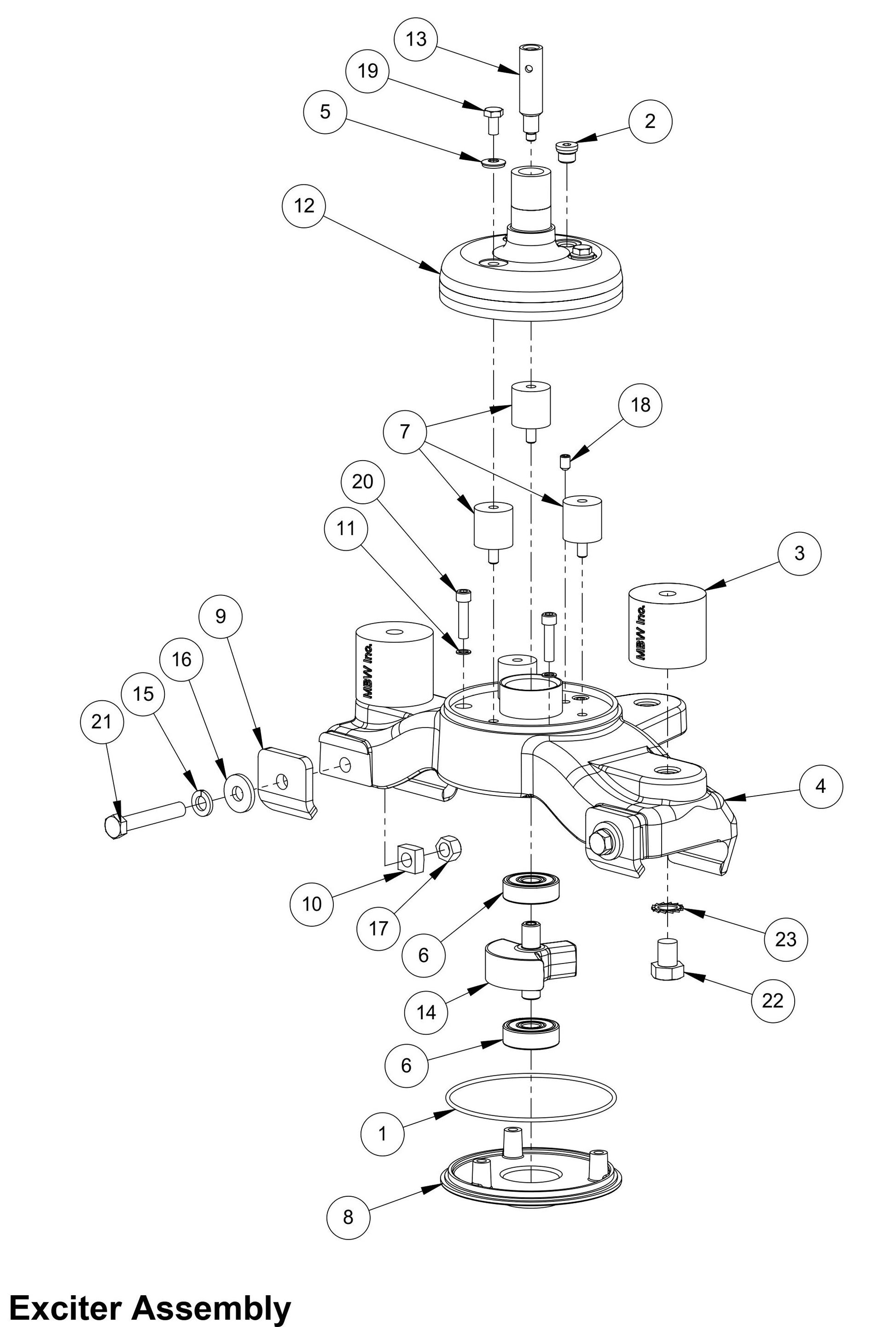 MBW-EWS500 Exciter Assembly Parts By MBW