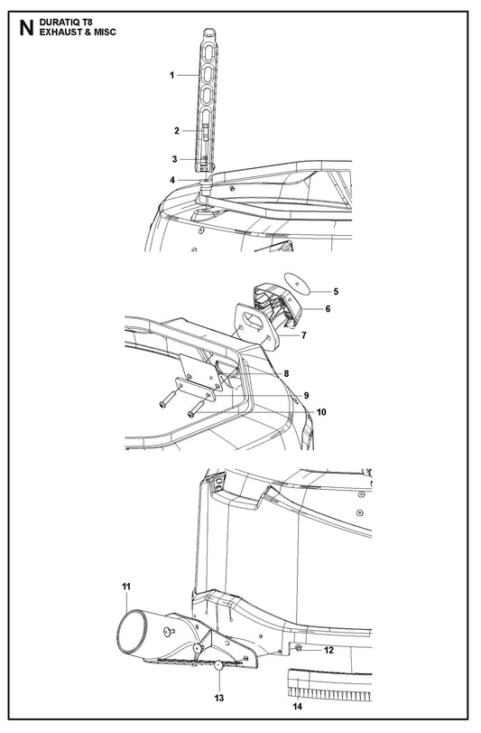 Exhaust And Misc Parts For HTC T8 By Husqvarna