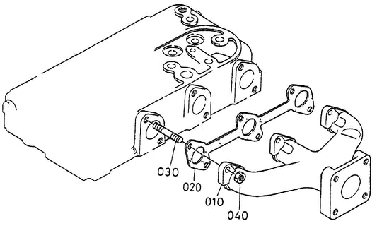 Exhaust Manifold Assembly Parts for KD1800-KD6 Light Towers by Multiquip