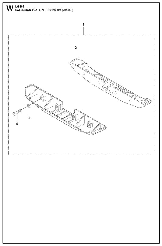 Extension Plate Kit- 2x150mm (2x5.90&quot;) Parts For LH 804 By Husqvarna
