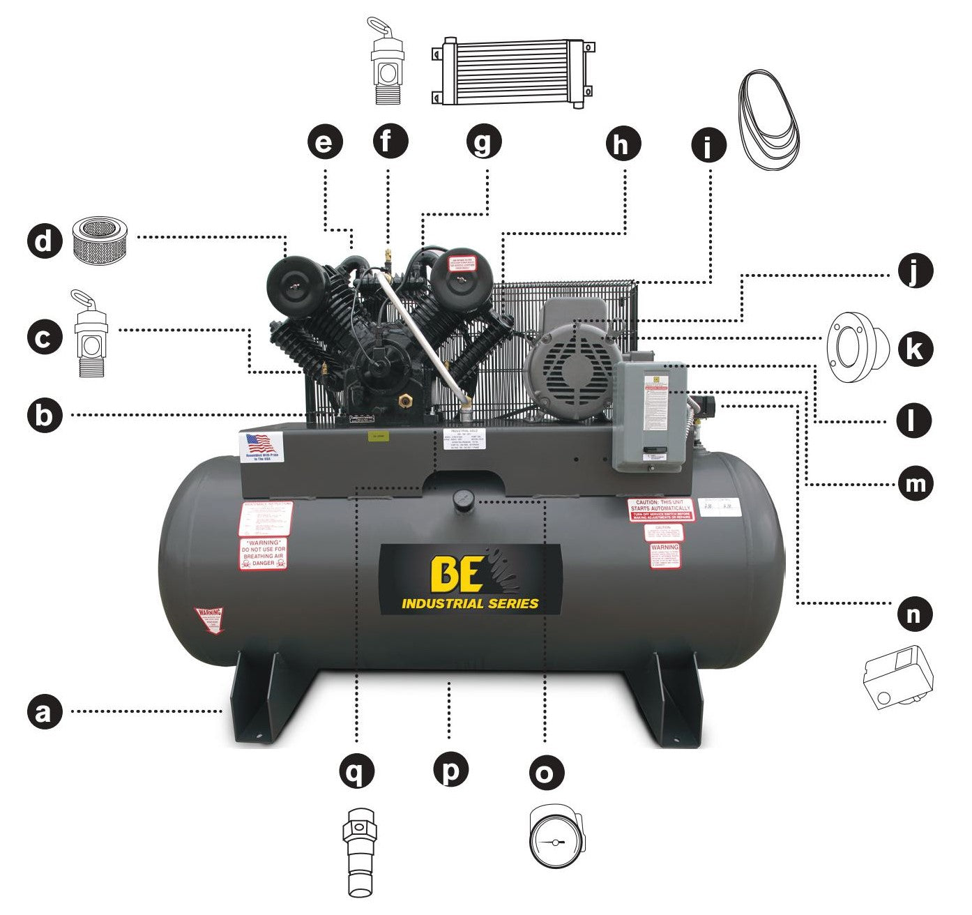 BE AC10120B Air Compressor Assembly Parts by BE Power Equipment