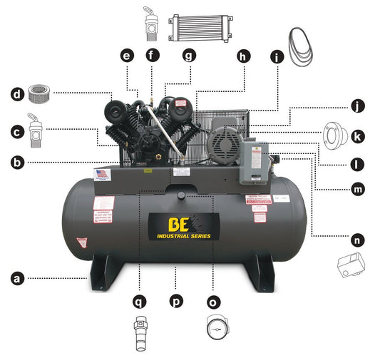 BE AC10120B Air Compressor Assembly Parts by BE Power Equipment