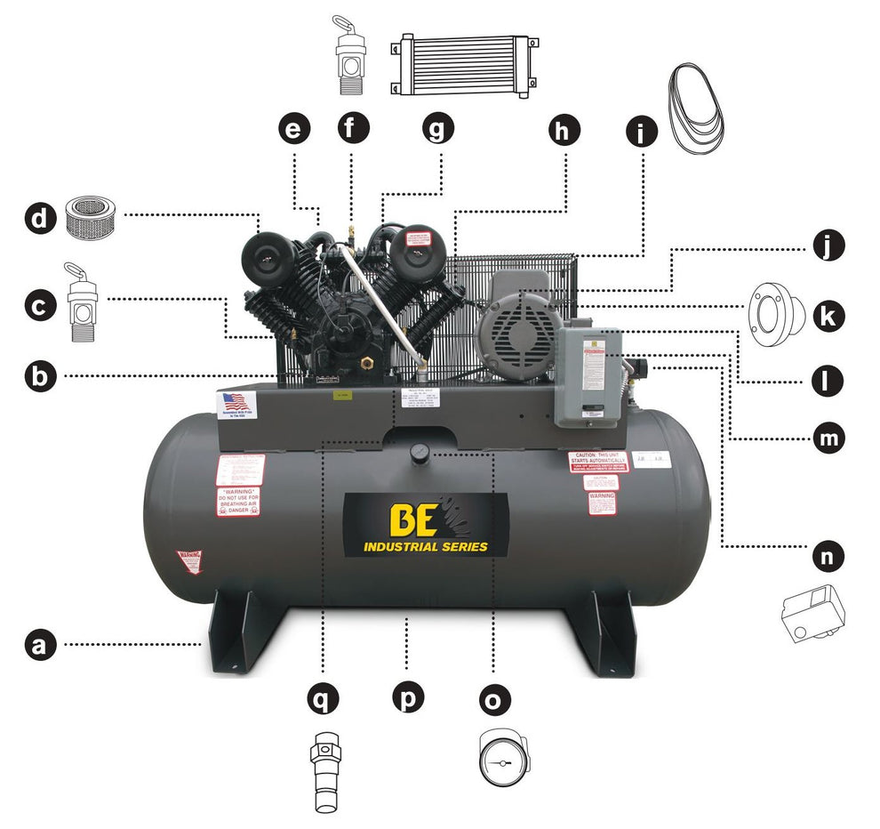 BE AC10120B Air Compressor Assembly Parts by BE Power Equipment
