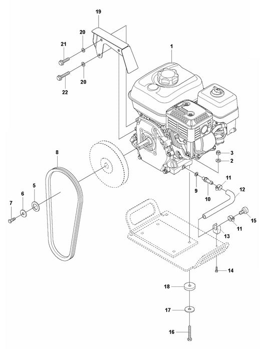 LX 90 Engine Installation Assembly Parts by Husqvarna