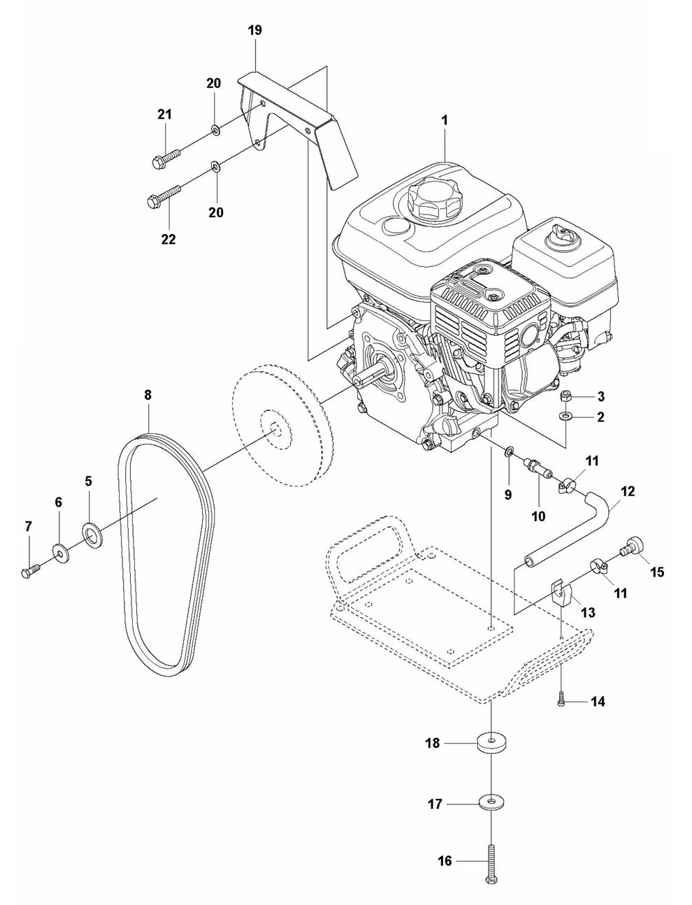 LX 90 Engine Installation Assembly Parts by Husqvarna