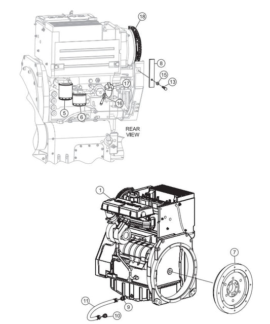 Engine Assembly Parts-SP605716, SP605720, SP605726, SP605730, SP605736 57 HP DEUTZ DIESEL ENGINE