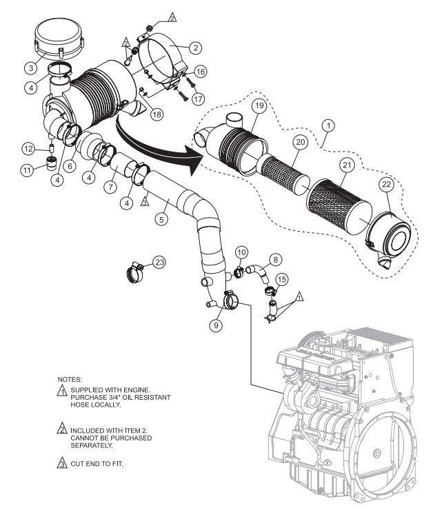 Air Intake Hose Assembly Parts-SP605716, SP605720, SP605726, SP605730, SP605736 57 HP DEUTZ DIESEL ENGINE