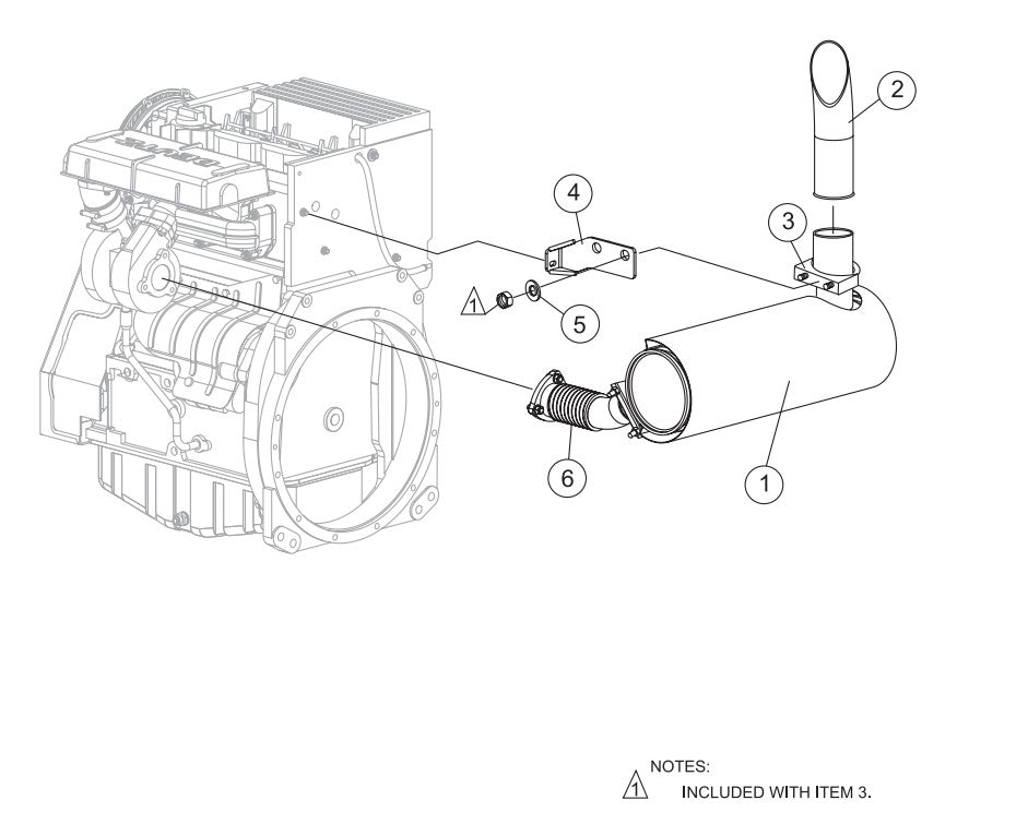 Muffler Kit Assembly Parts-SP605716, SP605720, SP605726, SP605730, SP605736 57 HP DEUTZ DIESEL ENGINE