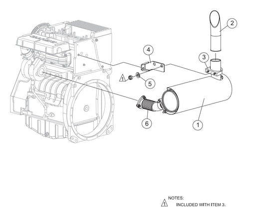 Muffler Kit Assembly Parts-SP605716, SP605720, SP605726, SP605730, SP605736 57 HP DEUTZ DIESEL ENGINE