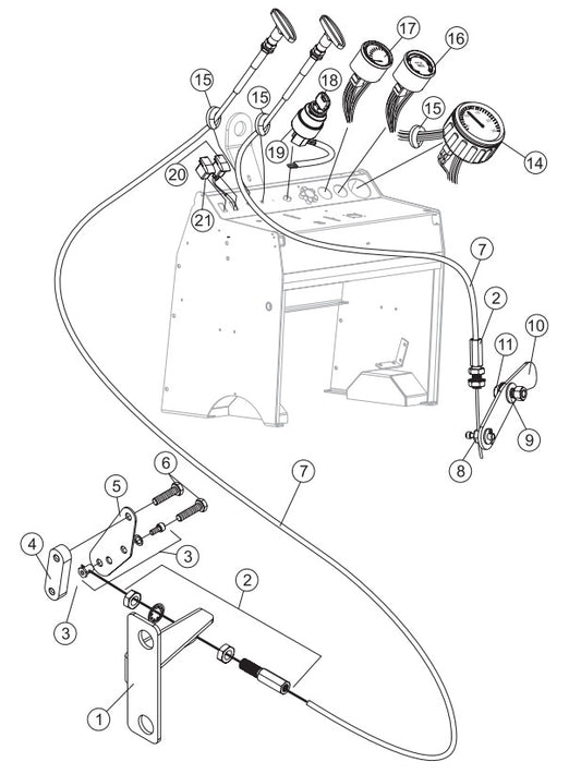 Gauges and Controls Assembly Parts-SP605716, SP605720, SP605726, SP605730, SP605736 57 HP DEUTZ DIESEL ENGINE