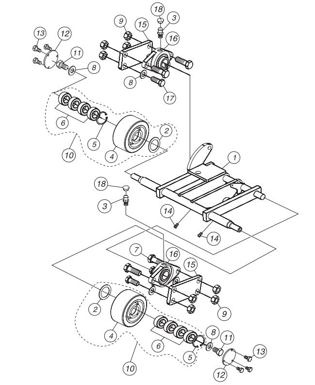 Front Axle Assembly Parts-SP605716, SP605720, SP605726, SP605730, SP605736 57 HP DEUTZ DIESEL ENGINE