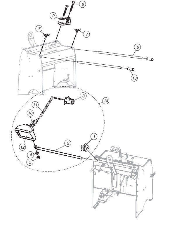 Handle and Light Assembly Parts-SP605716, SP605720, SP605726, SP605730, SP605736 57 HP DEUTZ DIESEL ENGINE
