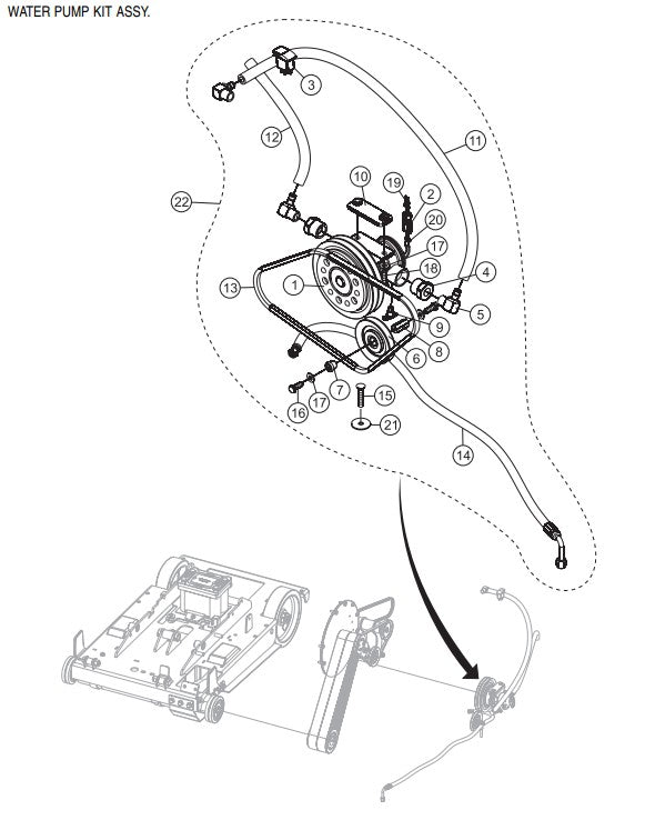 Water Pump Kit Assembly Parts-SP605716, SP605720, SP605726, SP605730, SP605736 57 HP DEUTZ DIESEL ENGINE