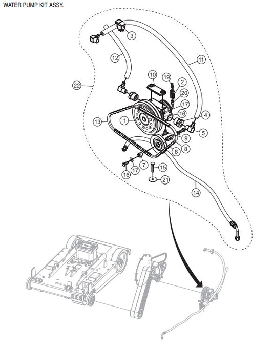 Water Pump Kit Assembly Parts-SP605716, SP605720, SP605726, SP605730, SP605736 57 HP DEUTZ DIESEL ENGINE