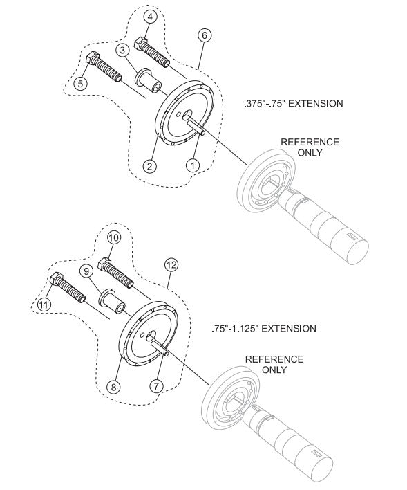 Bushing Extension Kits Assembly Parts-SP605716, SP605720, SP605726, SP605730, SP605736 57 HP DEUTZ DIESEL ENGINE