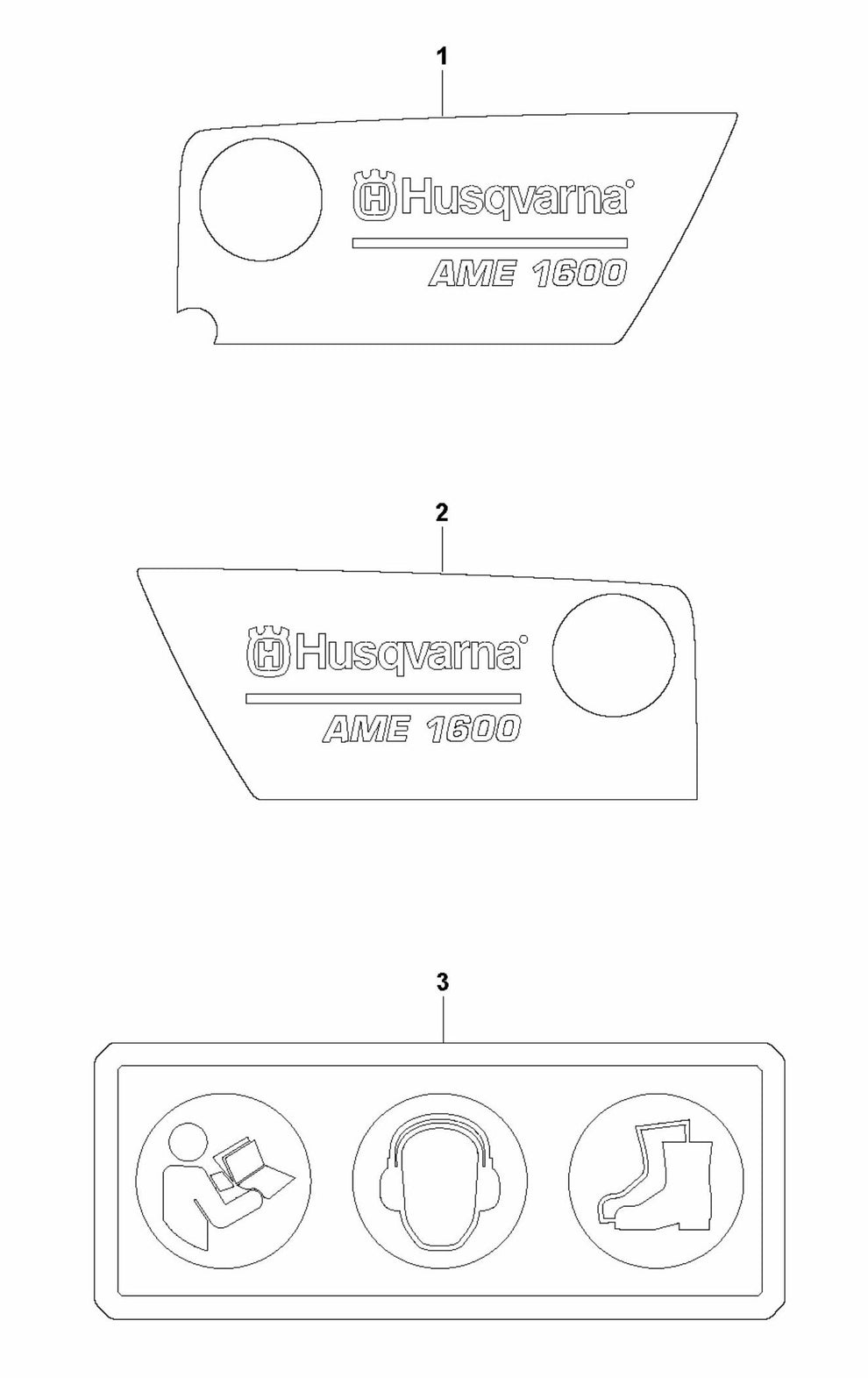 AME 1600 Decals Assembly Parts By Husqvarna
