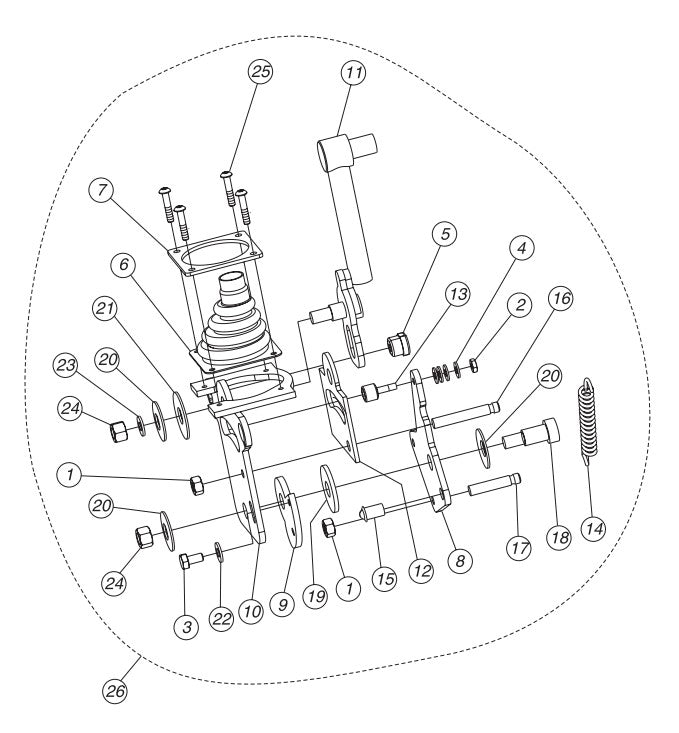 Joystick Mounting Assembly Parts-SP605716, SP605720, SP605726, SP605730, SP605736 57 HP DEUTZ DIESEL ENGINE