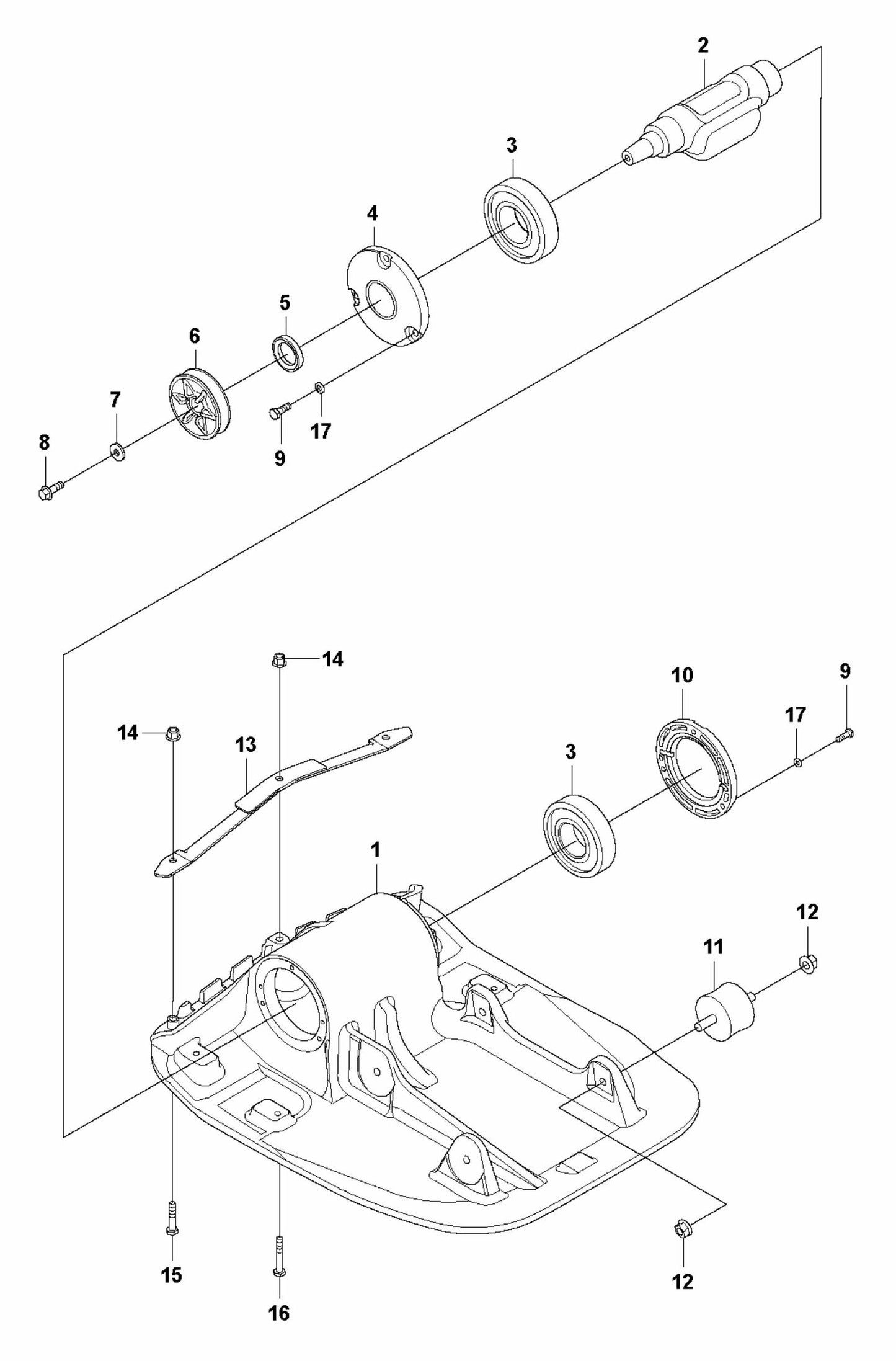 LF 100 LAT Petrol Ground Plate Installation Assembly Parts by Husqvarna
