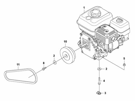 LF 100 LAT Diesel Engine Installation-Honda Assembly Parts by Husqvarna