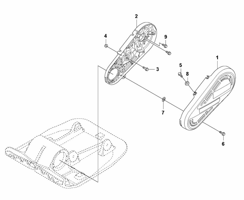 LF 100 LAT Diesel Belt Guard-Honda Assembly Parts by Husqvarna