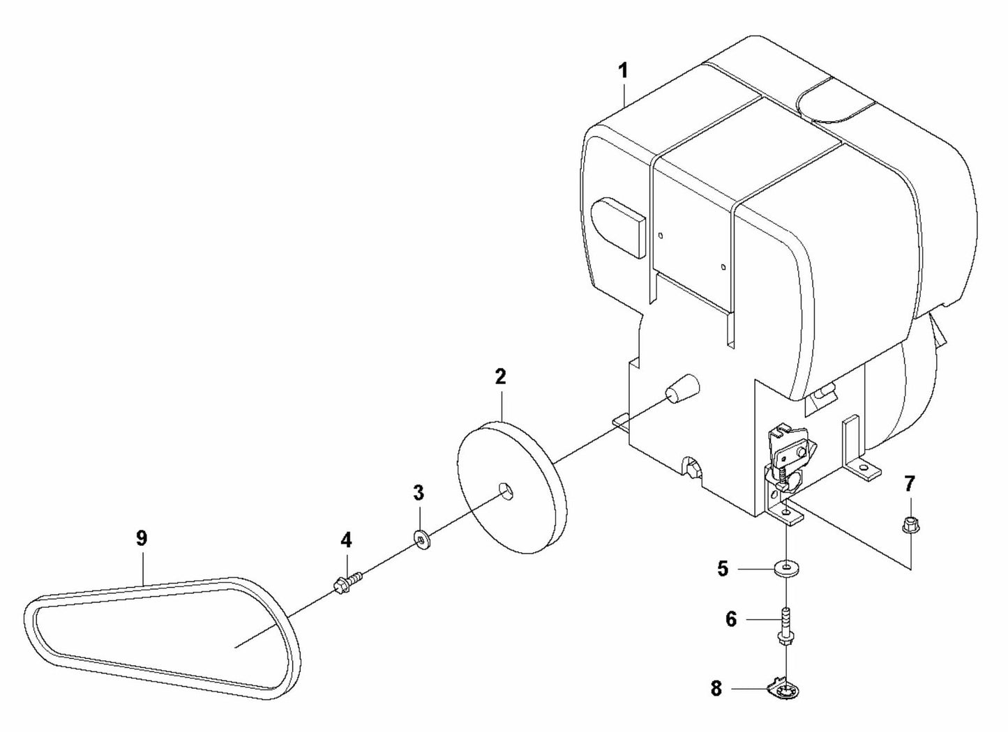 LF 100 LAT Petrol Engine Installation-Hatz Assembly Parts by Husqvarna