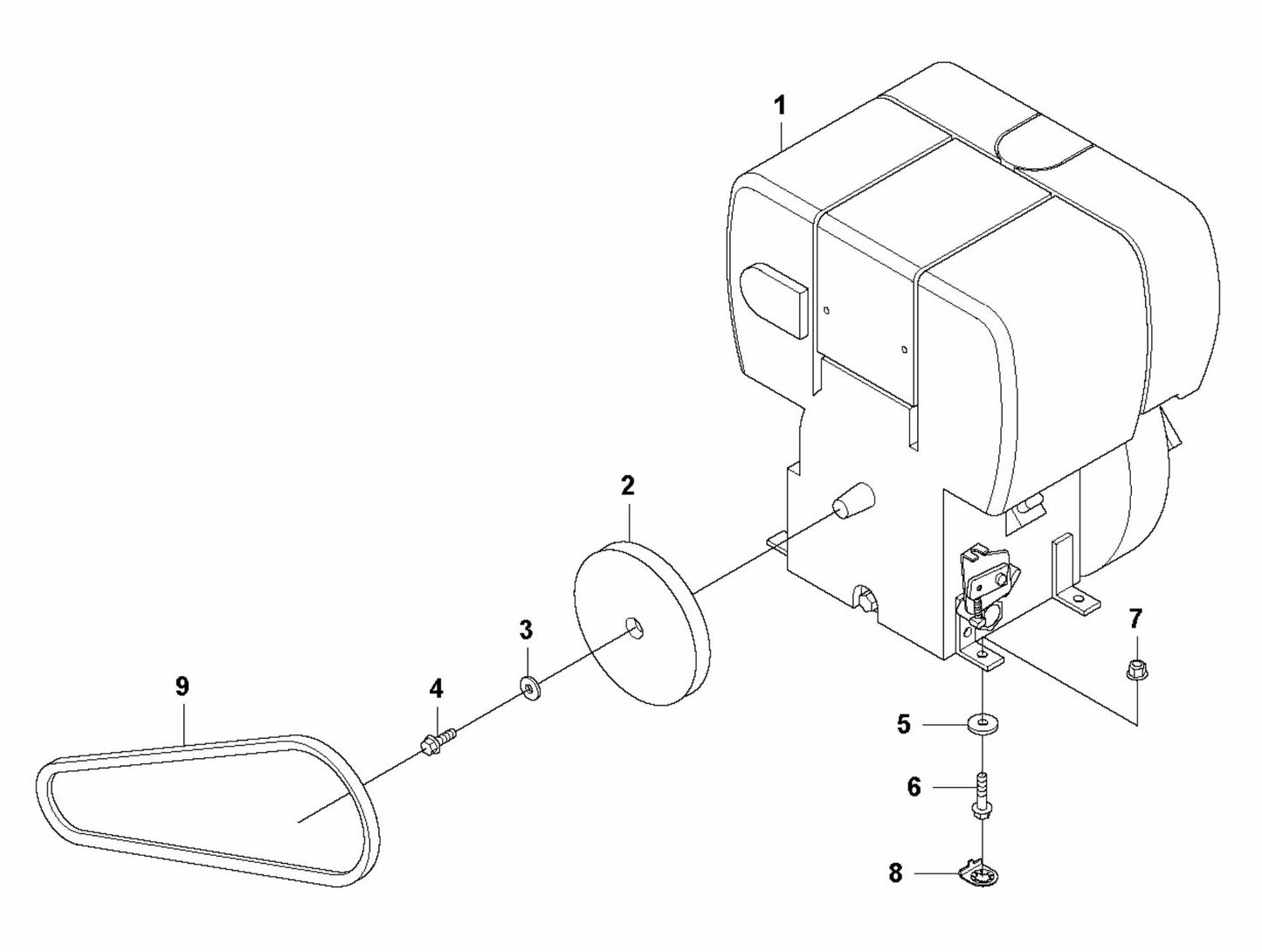 LF 100 LAT Diesel Engine Installation-Hatz Assembly Parts by Husqvarna