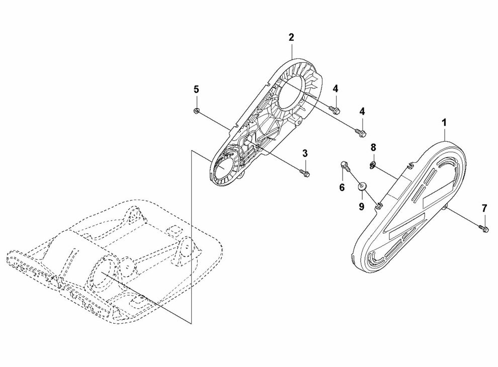 LF 100 LAT Diesel Belt Guard-Hatz Assembly Parts by Husqvarna